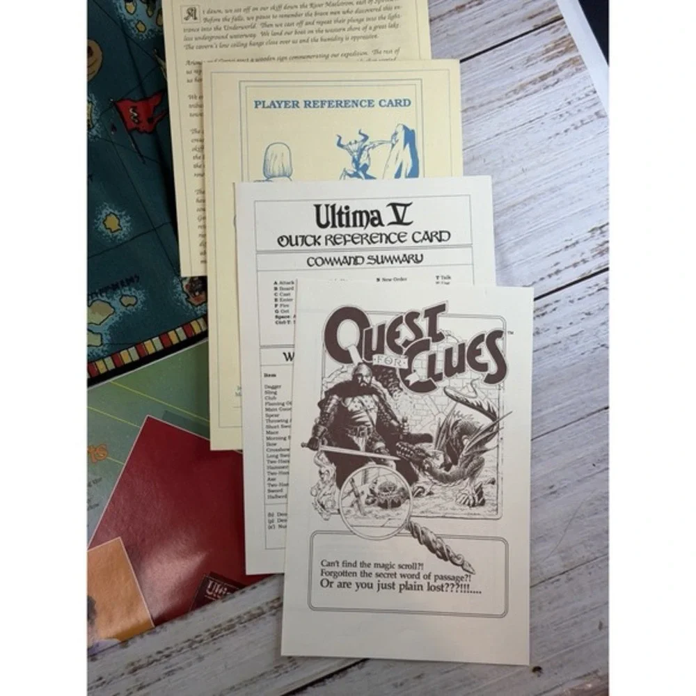 1988‎ Vintage Origin ULTIMA V Warriors of Destiny IBM PC Complete w/ MAP Amulet